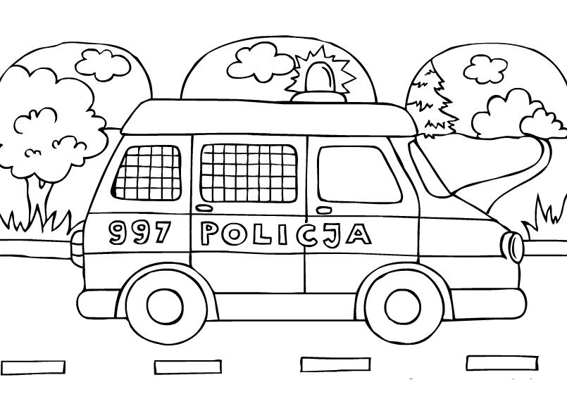Kolorowanka samochód policyjny